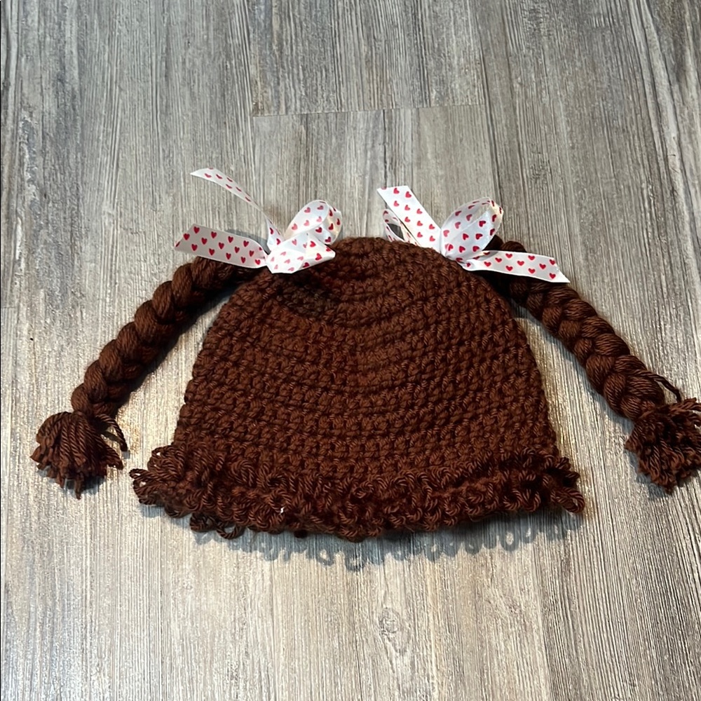 Crotchet Hat with pigtail braids